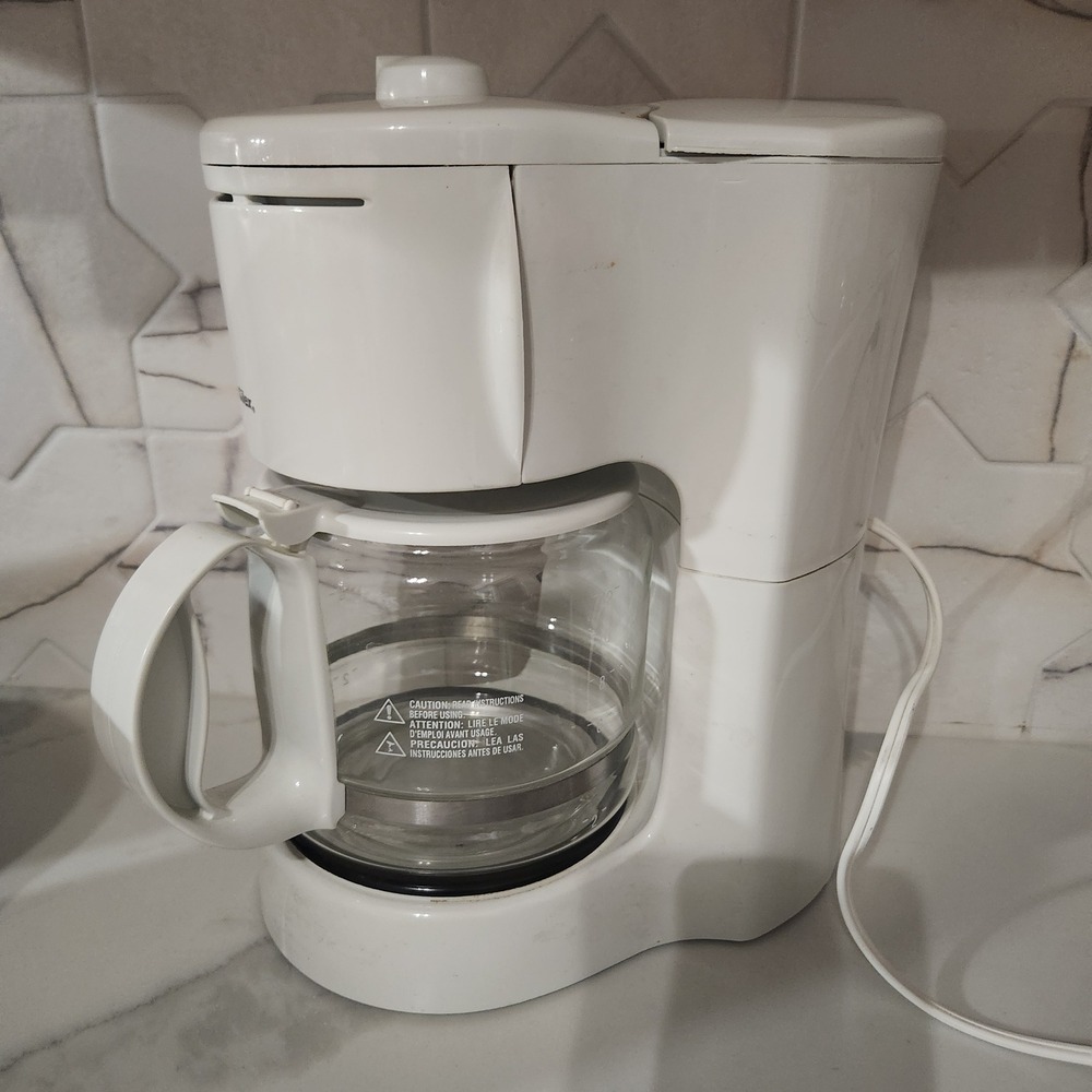 Vintage Proctor Silex 12 Cup Drip Coffee Maker White‎ Glass Carafe Brew Strength